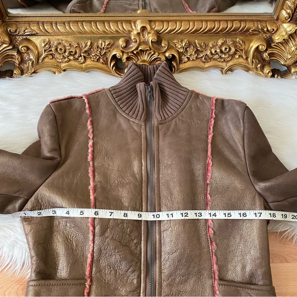 GAS Leather Faux Fur Trim Jacket - Picture 9 of 12